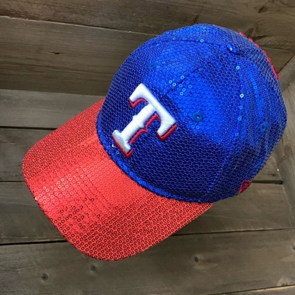 Texas Rangers Victoria’s Secret PINK Sequin Sequence Bling Sparkle Baseball Cap - Picture 2 of 13